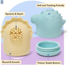 4 Pack Silicone Squirting Bath Toy for Baby,Mold Free Bath Toys for Babies 6-12 Months, 4 Pack Silicone Squirting Bath Toy for Baby, Water Pool Toys for Toddlers 1-3, Non Toxic Infant Bathtub Toy, Dishwasher Safe