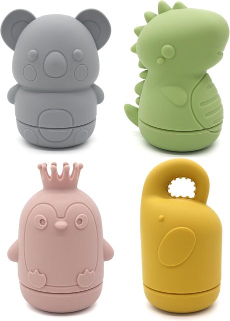 Silicone Bath Toys for Babies 0-6 6-12 months,Silicone Bath Toys for Babies 0-6 6-12 months, Mold Free Bathtub Toys for Toddlers Kids Infant, Non Toxic Swimming Shower Toys for Toddlers 1-3