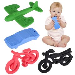 4-Pack Silicone Teething Toys for Infant Toddlers,Teething Tools Teether for Baby - 4 Premium Food-Grade Silicone Baby Boy Teething Toys
