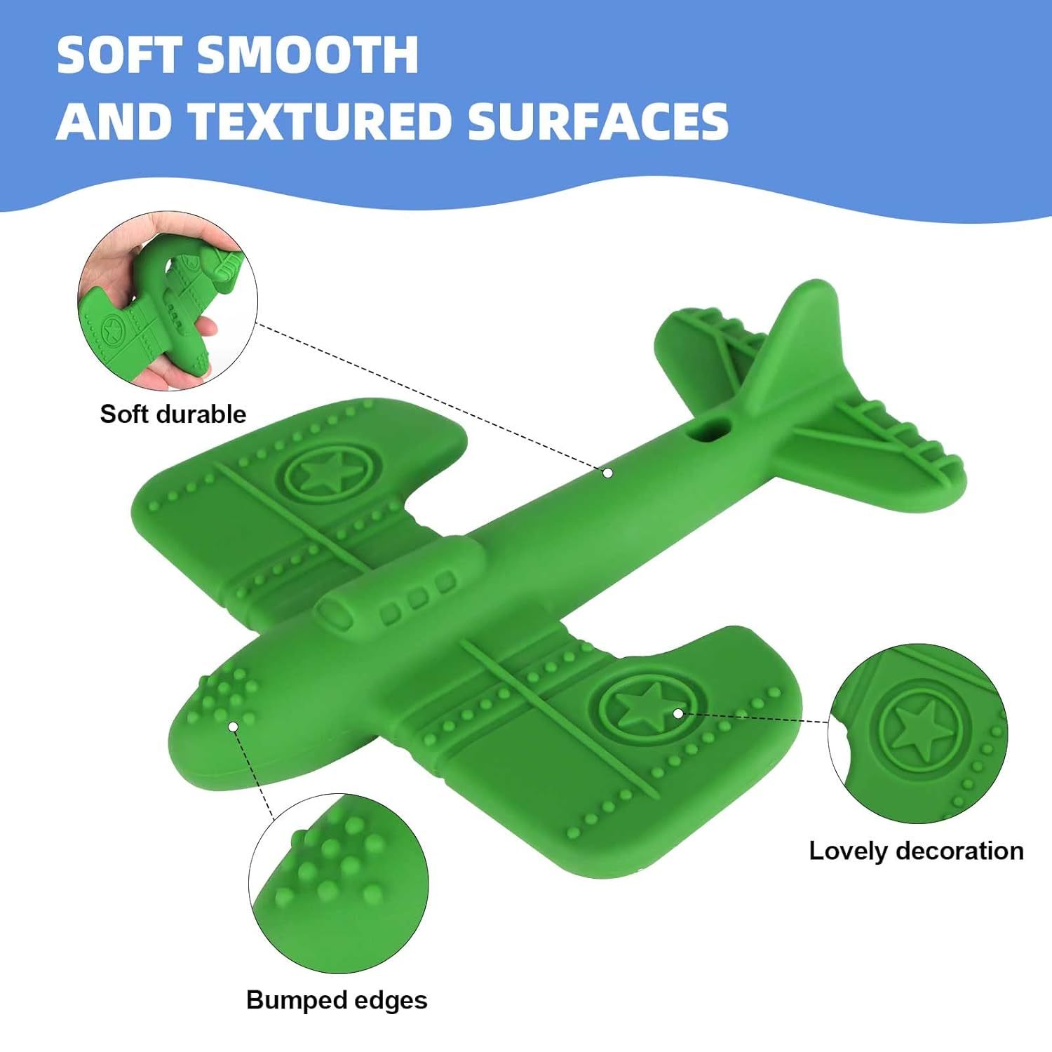 4-Pack Silicone Teething Toys for Infant Toddlers,Teething Tools Teether for Baby - 4 Premium Food-Grade Silicone Baby Boy Teething Toys