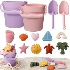 Silicone Beach Toys,Modern Baby Beach Toys,Silicone Beach Toys,Modern Baby Beach Toys,Travel Friendly Beach Set,Eco Friendly Toy,Silicone Bucket, Shovel, Sand Molds, Beach Bag,Silicone Sand Toys for Toddlers, Kids