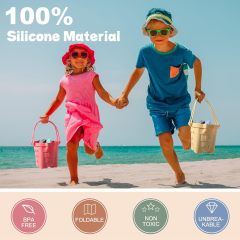 16 Pcs Silicone Beach Toys,16 Pcs Silicone Beach Toys Include 2 Pcs Sand Bucket 2 Pcs Shovels 12 Pcs Shells Starfish Crab Sand Sea Creature Molds and 1 PC Travel Beach Bag Beach Toy for Kid Summer Pool
