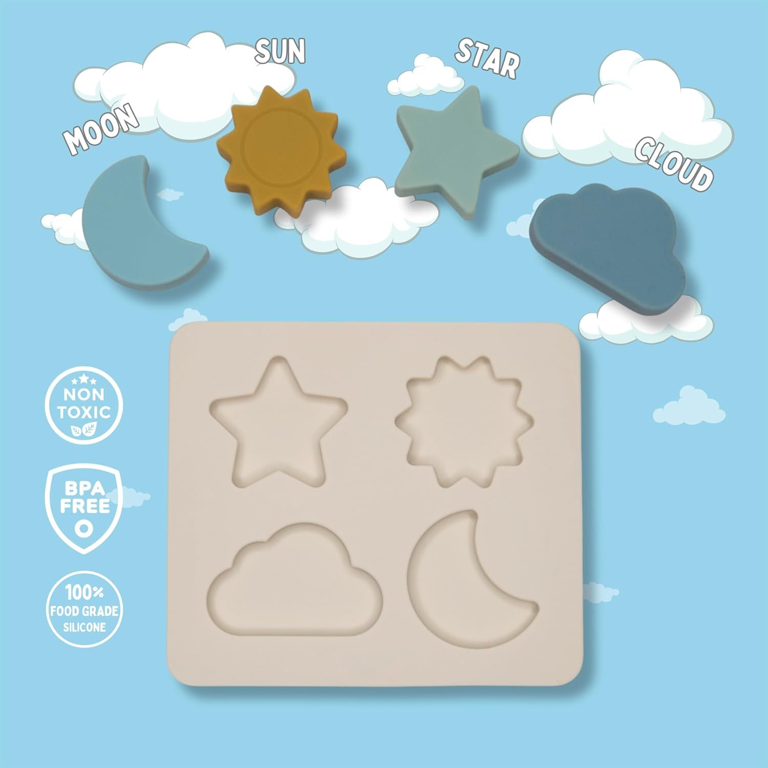 Silicone Puzzle Toys - Safe, Non-Toxic,Silicone Puzzle Toy - Safe, Non-Toxic, Educational, for Babies & Toddlers