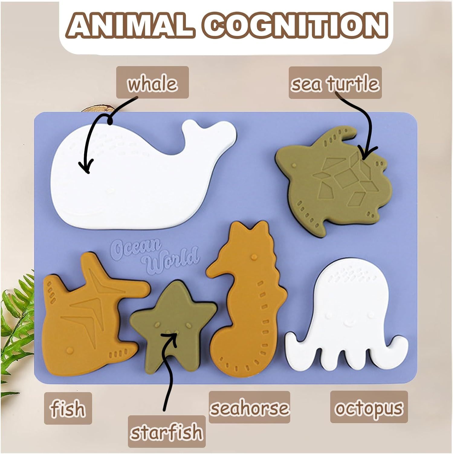 Silicone Toddlers Animal Puzzle,Silicone Toddlers Animal Puzzle, Baby Soft Silicone Animal Puzzle Toys for Toddlers, Learning Toy Board for Kids Preschool Boys & Girls Educational Learning,