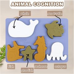 Silicone Toddlers Animal Puzzle,Silicone Toddlers Animal Puzzle, Baby Soft Silicone Animal Puzzle Toys for Toddlers, Learning Toy Board for Kids Preschool Boys & Girls Educational Learning,