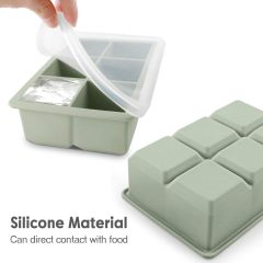 Silicone Ice Cube Trays,Silicone Ice Cube Trays - Large Size Silicone Ice Cube Molds with Leak Proof Removable Lid Square Ice Cube Tray And BPA Free for Cocktail,Whiskey, Stackable Flexible Ice