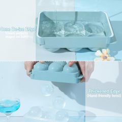Large Ice Cube Tray,Large Ice Cube Tray, 1.9IN Whiskey Ice Mold, Sphere Ice Cube Mold , Leak-free Round Ice Cube Mold, Easy Fill & Release Ice Ball Maker for Whiskey Cocktails Bourbon