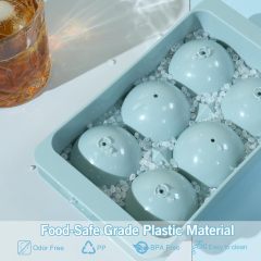 Large Ice Cube Tray,Large Ice Cube Tray, 1.9IN Whiskey Ice Mold, Sphere Ice Cube Mold , Leak-free Round Ice Cube Mold, Easy Fill & Release Ice Ball Maker for Whiskey Cocktails Bourbon
