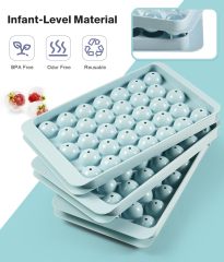 Round Ice Cube Tray,Ice Trays for Freezer, Silicone Ice Cube Tray with Lid and Bin, Round Ice Cube Trays for Freezer, Circle Ice Cube Tray for Chilling Drink