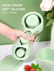 Ice Cube Tray for Tumbler Cup 30Oz-40Oz,Ice Cube Tray for Tumbler Cup 20Oz-40Oz, 3 Pcs Silicone Cylinder Ice Mold with Lid and Bin for Freezer, Easy Fill and Release Ice Maker for Whiskey, Cocktail BPA-Free