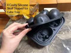 Ice Cube Tray 3D Skull Ice Mold,Ice Cube Tray 3D Skull Ice Mold-Easy Release Silicone mold 8 Cute and Funny Ice Skull for Whiskey Cocktails and Juice Beverages Black Ice Mold