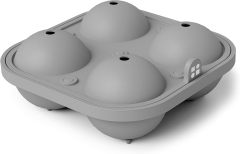 Silicone Ice Ball Maker,Silicone Ice Ball Maker,Reusable 2.5 Inch Ice Cube Trays, Easy Release Silicone Round Ice Sphere Tray with Lids & Funnel for Whiskey, Cocktails & Bourbon Black