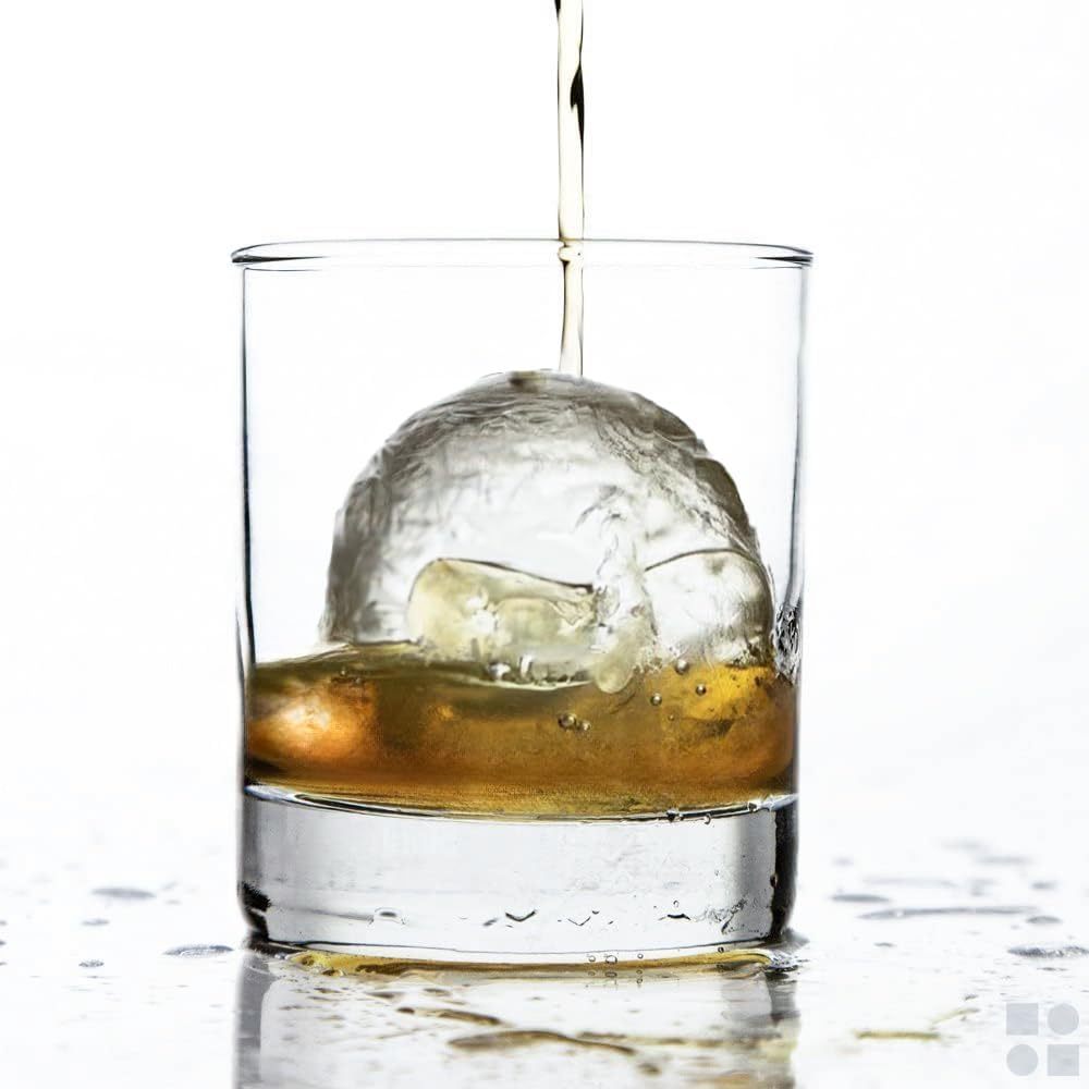 Silicone Ice Ball Maker,Silicone Ice Ball Maker,Reusable 2.5 Inch Ice Cube Trays, Easy Release Silicone Round Ice Sphere Tray with Lids & Funnel for Whiskey, Cocktails & Bourbon Black