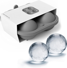 Silicone Ice Ball Maker,Silicone Ice Ball Maker,Reusable 2.5 Inch Ice Cube Trays, Easy Release Silicone Round Ice Sphere Tray with Lids & Funnel for Whiskey, Cocktails & Bourbon Black