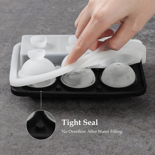Silicone Ice Cube Tray and Square Ice Mold,Kangde Silicone Ice Cube Tray and Square Ice Mold Combo for Whiskey, Cocktails and Homemade Drinks - With Lid and Funnel for Easy Release