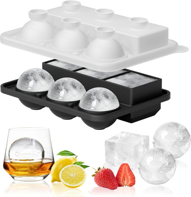Silicone Ice Cube Tray and Square Ice Mold,Kangde Silicone Ice Cube Tray and Square Ice Mold Combo for Whiskey, Cocktails and Homemade Drinks - With Lid and Funnel for Easy Release