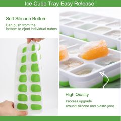Ice Cube Tray with Lid and Bin,Ice Cube Tray with Lid and Bin, Silicone Ice Cube Trays for Freezer, Ice Trays for Freezer with Bin,Ice Tong,Ice Scoop, BPA Free Stackable Ice Tray for Cocktail,Beer
