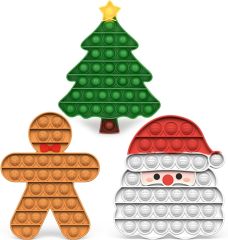 Christmas Decorations Pop Fidgets Toys,Christmas Decorations Pop Fidgets Toys - Push It Bubbles Sensory Toy Christmas Party Decor Santa Claus Gingerbread Man Tree Decoration for Kids Adults Stress Autism Relief Parties Games Poppers