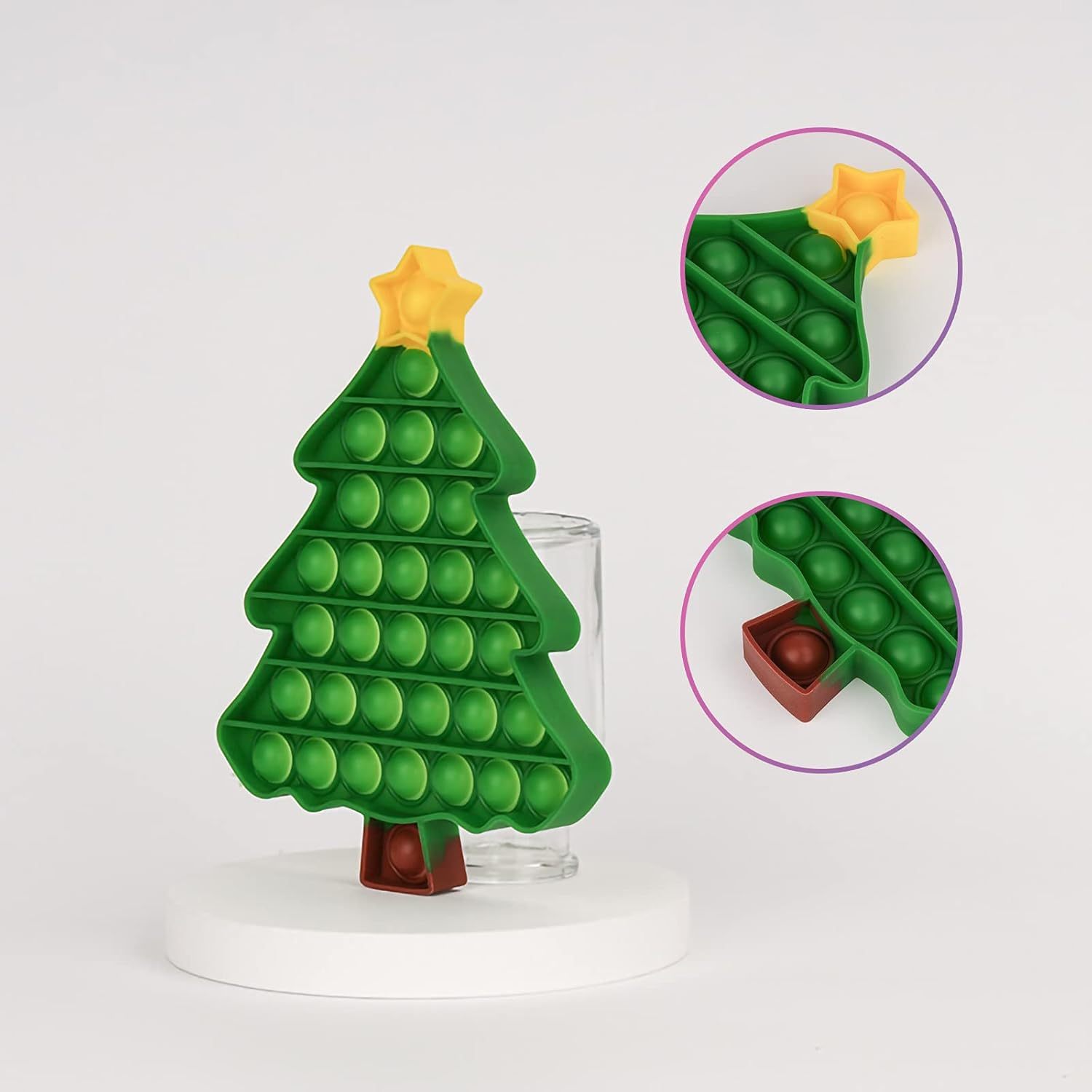 Christmas Decorations Pop Fidgets Toys,Christmas Decorations Pop Fidgets Toys - Push It Bubbles Sensory Toy Christmas Party Decor Santa Claus Gingerbread Man Tree Decoration for Kids Adults Stress Autism Relief Parties Games Poppers