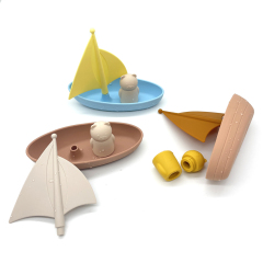 Silicone Boat-Mold Free Baby Bathtub Toys,Baby and Toddler Bath Toys Silicone Boat-Mold Free Baby Bathtub Toys, Silicone Bath Toys, BPA-Free Baby Toy for Beach, Pool, Noah's Ark Silicone