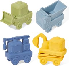 4 Pack Food-Grade Silicone Cars Bath Toys,Bath Toys, 4 Pack Food-Grade Silicone Cars Bath Toys, Mold Free Bath Toys for Toddlers 1-3/Babies 6-12 Months, Safe and Non Toxic Bathtub Toy, Dishwasher Safe, BPA Free