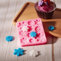3D Snowflake Silicone Mold Christmas,Snowflake Silicone Fondant Mold Winter Cake Decoration Candy Making Supplies Snowflake Chocolate Decoration Party Cake Decoration Baking Mold