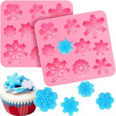 3D Snowflake Silicone Mold Christmas,Snowflake Silicone Fondant Mold Winter Cake Decoration Candy Making Supplies Snowflake Chocolate Decoration Party Cake Decoration Baking Mold