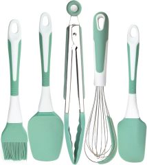 Silicone Kitchen Cooking Utensils Set Heat Resistant,Silicone Kitchen Cooking Utensils Set Heat Resistant, 5 Pcs Silicone Spatula Set for Baking Cooking Mixing, Silicone Cooking Utensils Set for Nonstick Cookware, Dishwasher Safe