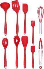 Silicone Kitchen Cooking Utensil Set,Silicone Kitchen Cooking Utensil Set, 10 Pcs Non-Stick Silicone Cooking Utensils Spatula Set, for Non-Stick Cookware Dishwasher Safe
