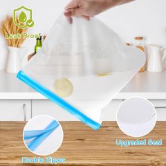Dishwasher Safe Reusable Bags Silicone,Dishwasher Safe Reusable Bags Silicone, Leakproof Reusable Freezer Bags, BPA Free Reusable Storage Bags for Lunch Marinate Food Travel