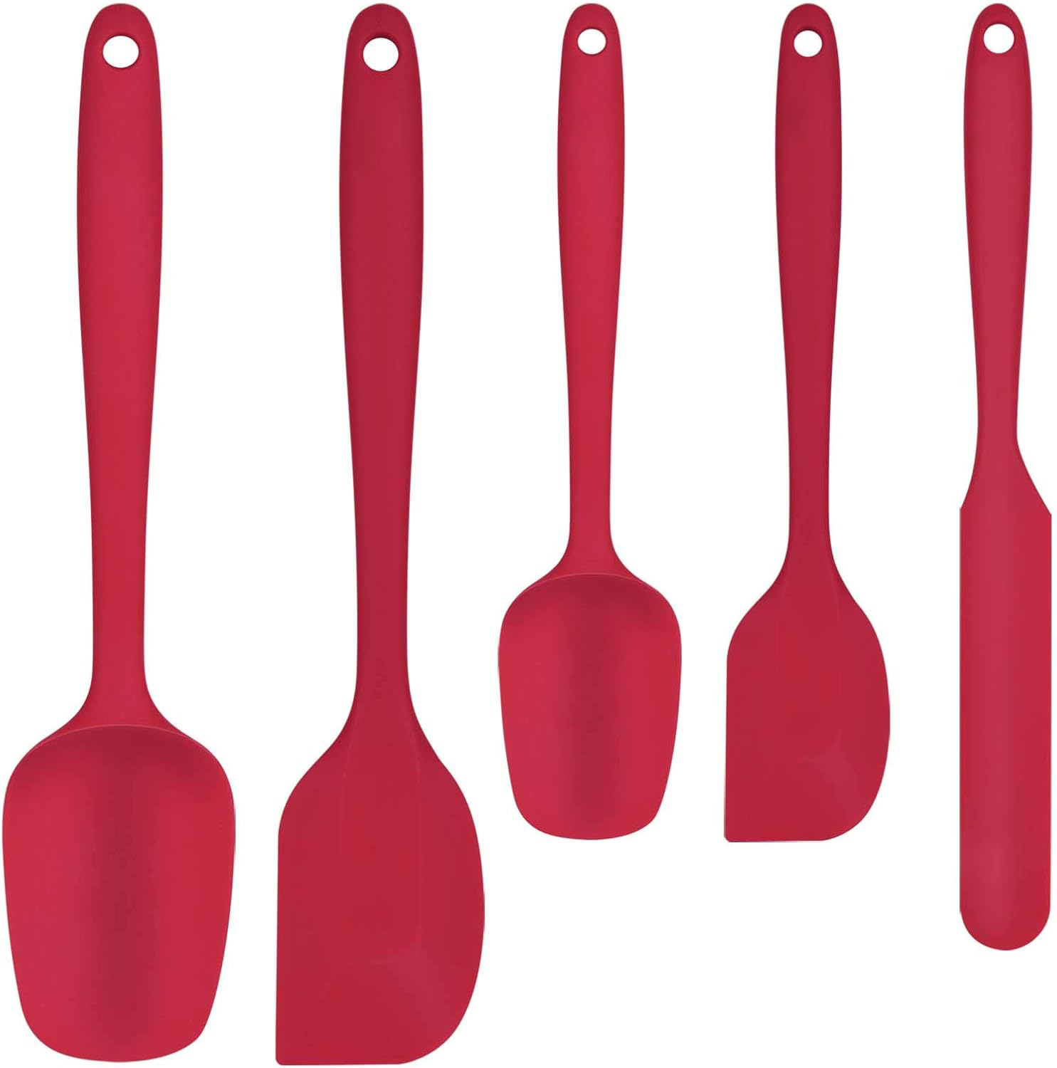 Silicone Rubber Spatula for Kitchen Cooking,Food Grade Silicone Rubber Spatula Set for Baking, Cooking, and Mixing High Heat Resistant Non Stick Dishwasher Safe BPA-Free