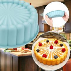 Cake Pan Silicone,Cake Pan Silicone, Nonstick, 10 inch Round Cake Molds for Baking