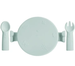 NEW Baby Silicone Feeding Set,NEW Baby Feeding Set, Silicone Suction Bowl & Fork Spoon