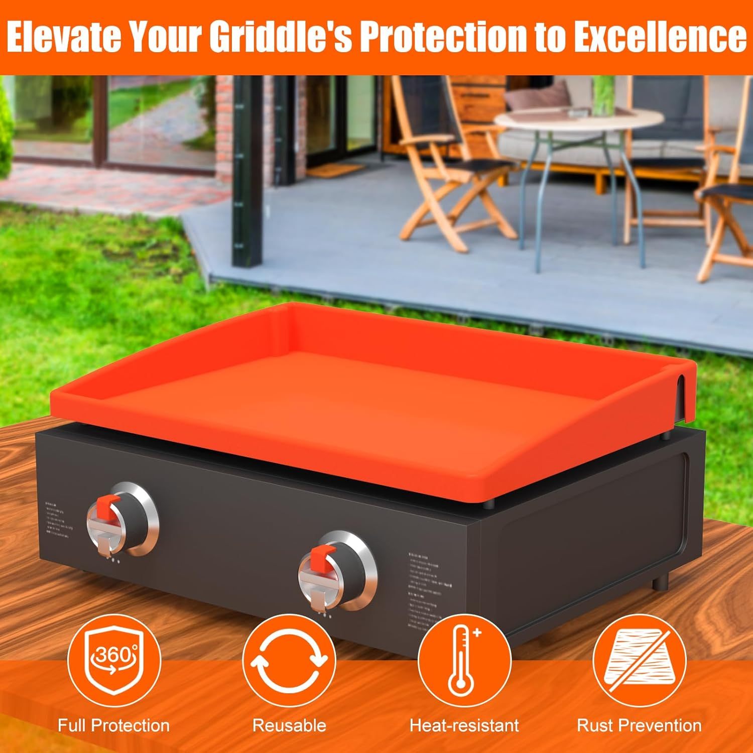Silicone Griddle Mat Cover for Blackstone,Silicone Griddle Mat Cover for Blackstone - 22 Inch True All-Encompassing Coverage Heavy Duty Food Grade Grill Buddy Mat, All Season Cooking Surface Protective Cover