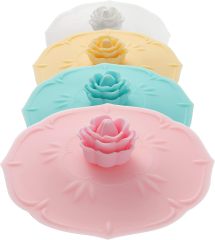 Rose Silicone Cup Covers,Rose Silicone Cup Covers ， Multicolored Silicone Lids for Mugs, Cups, Tea Pots,Flexible Mug Covers，Hot Cup Lids for Coffee & Tea