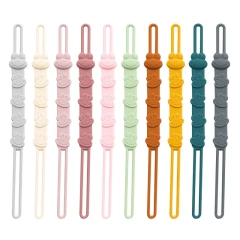 Baby Toddler Teether Chain Holder,BPA Free Baby Teeth Safety Straps Stretchable Silicone Pacifier Clips Baby Toddler Teether Chain Holder