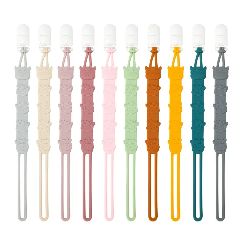 Baby Toddler Teether Chain Holder,BPA Free Baby Teeth Safety Straps Stretchable Silicone Pacifier Clips Baby Toddler Teether Chain Holder