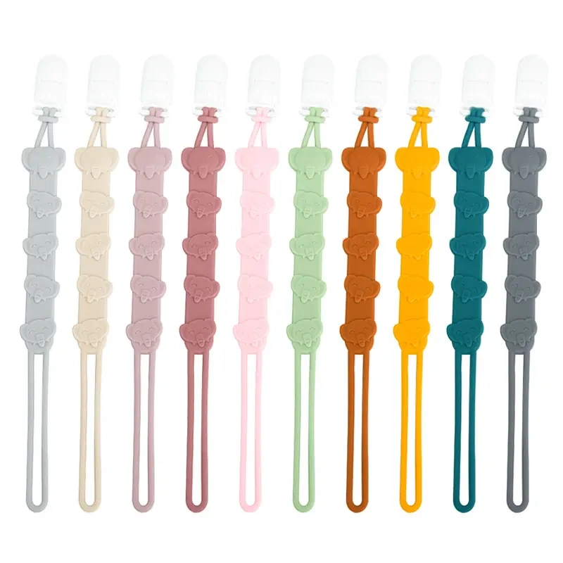 Baby Toddler Teether Chain Holder,BPA Free Baby Teeth Safety Straps Stretchable Silicone Pacifier Clips Baby Toddler Teether Chain Holder