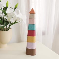 Baby Stacking Cups Toy,Baby Stacking Cups Toy, Silicone Baby Stacking Tower, Silicone Soft Teething Toy Educational Baby Toys, Baby Building Toys Blocks