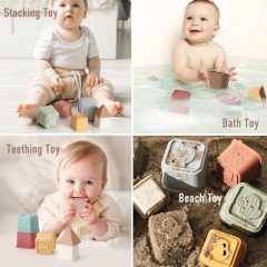 Baby Stacking Cups Toy,Baby Stacking Cups Toy, Silicone Baby Stacking Tower, Silicone Soft Teething Toy Educational Baby Toys, Baby Building Toys Blocks