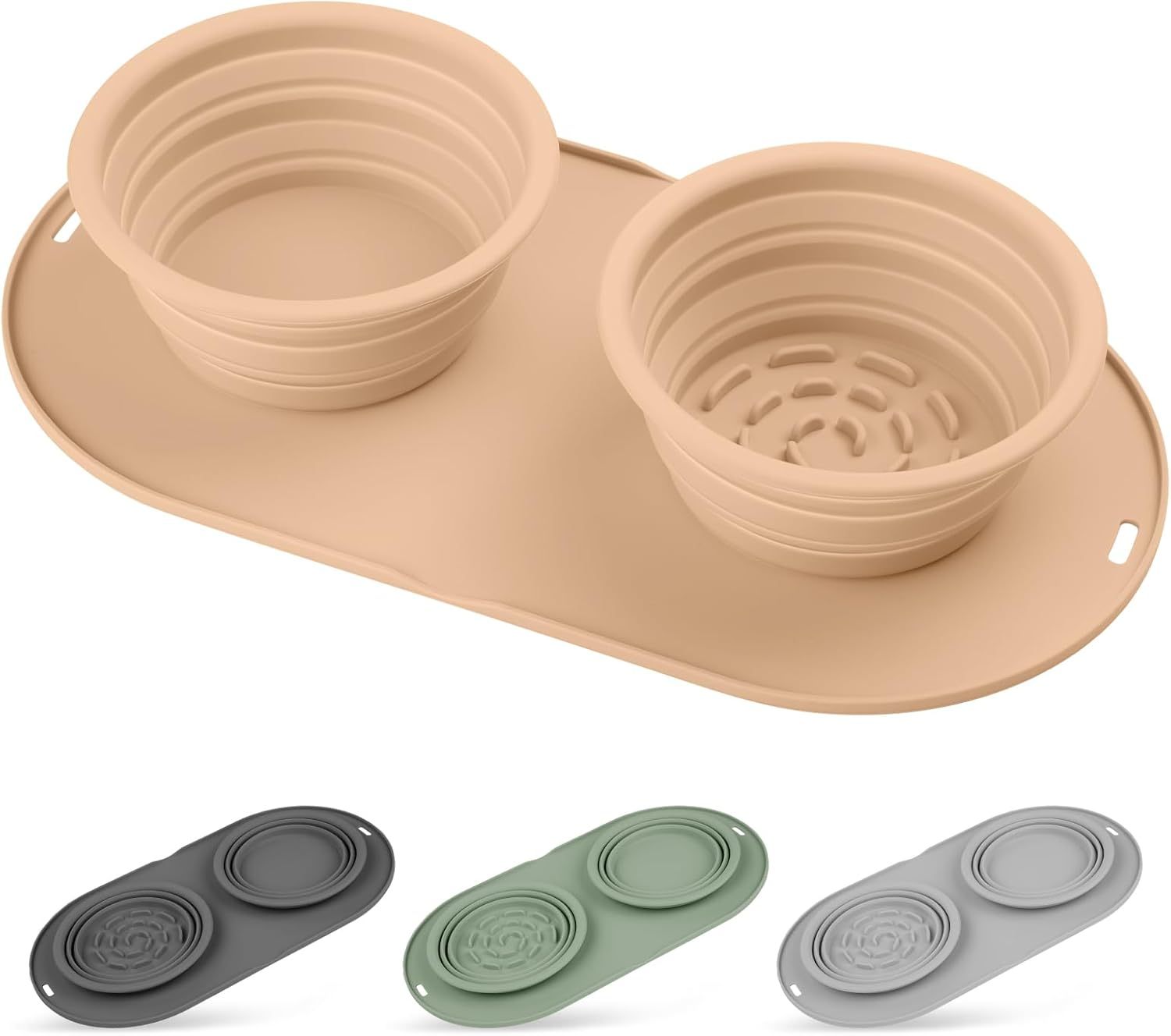 Dog Food Bowls Pet Bowls & Collapsible Dog Bowl,Portable Pet Feeder, Silicone Bowls for Dog and Cat Travel, Collapsible Dish for Food and Water,