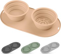 Dog Food Bowls Pet Bowls & Collapsible Dog Bowl,Portable Pet Feeder, Silicone Bowls for Dog and Cat Travel, Collapsible Dish for Food and Water,