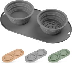 Dog Food Bowls Pet Bowls & Collapsible Dog Bowl,Portable Pet Feeder, Silicone Bowls for Dog and Cat Travel, Collapsible Dish for Food and Water,