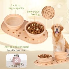 Dog Food Bowls Pet Bowls & Collapsible Dog Bowl,Portable Pet Feeder, Silicone Bowls for Dog and Cat Travel, Collapsible Dish for Food and Water,