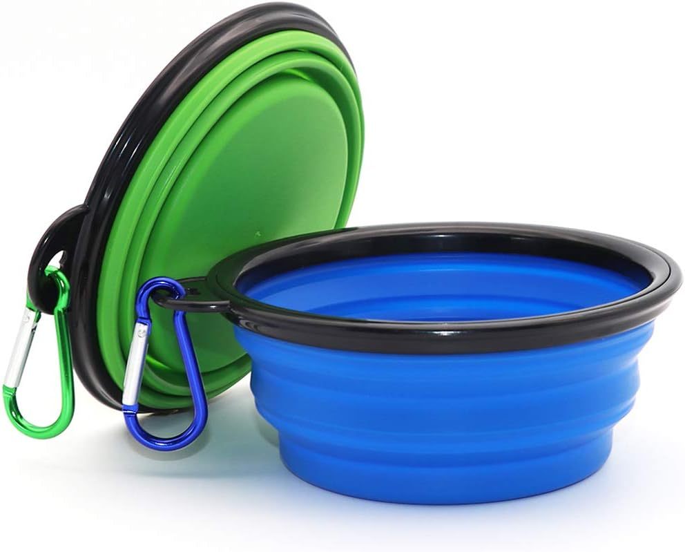 Silicone Collapsible Dog Bowl,Collapsible Dog Bowl, Foldable Expandable Cup Dish for Pet Cat Food Water Feeding Portable Travel Bowl