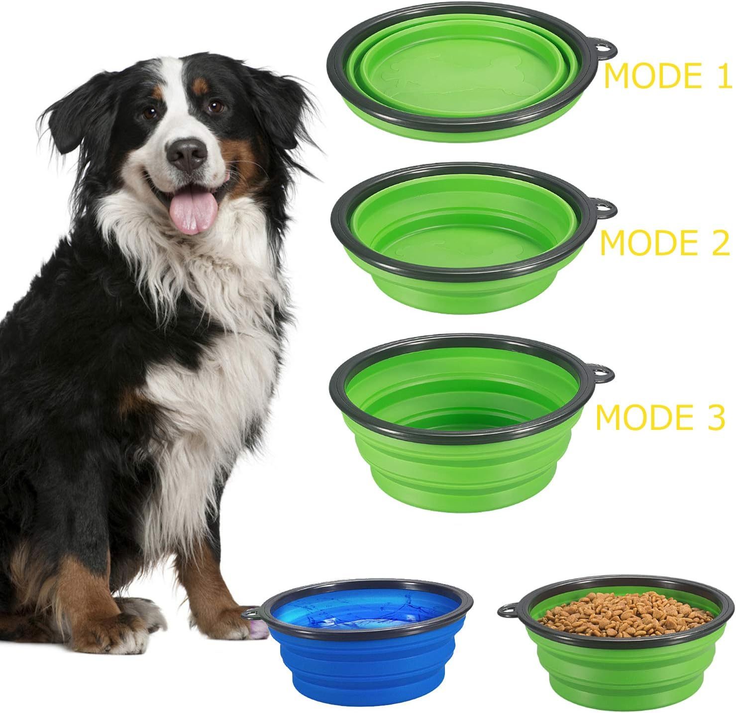 Silicone Collapsible Dog Bowl,Collapsible Dog Bowl, Foldable Expandable Cup Dish for Pet Cat Food Water Feeding Portable Travel Bowl