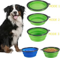 Silicone Collapsible Dog Bowl,Collapsible Dog Bowl, Foldable Expandable Cup Dish for Pet Cat Food Water Feeding Portable Travel Bowl