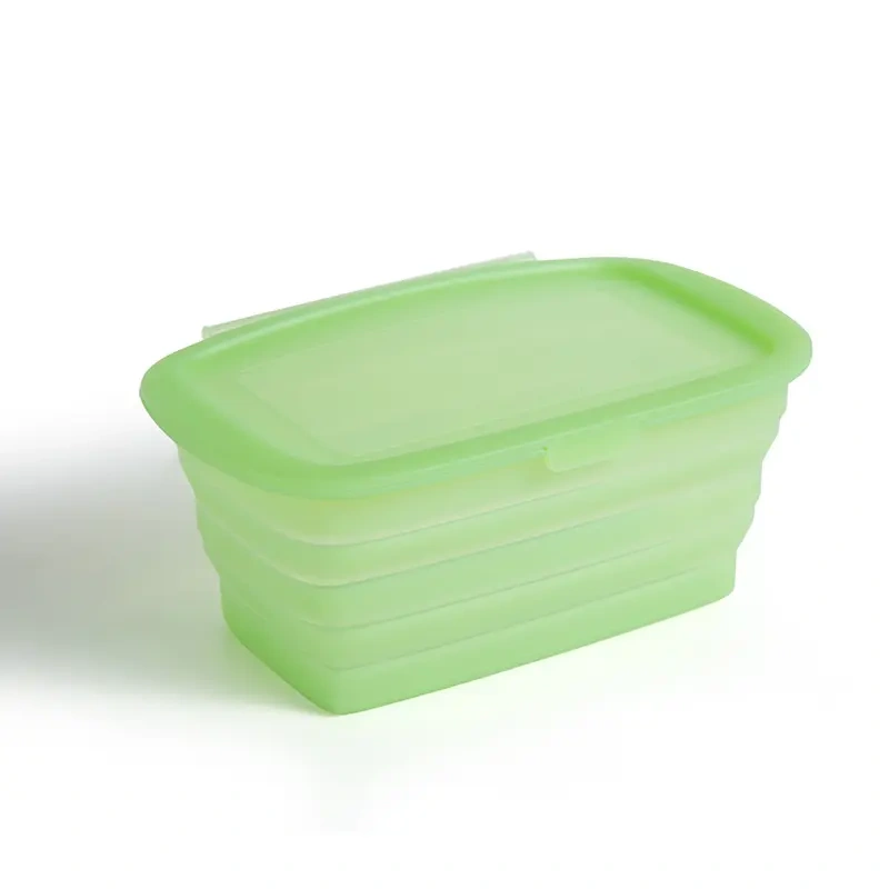 Silicone Lunch Box Collapsible With Lids,Collapsible Silicone Lunch Bento Box, Portable Food Storage Container Outdoor Picnic Box Space Saving
