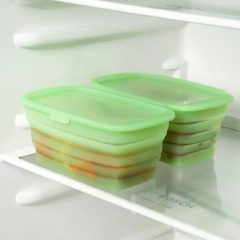 Silicone Lunch Box Collapsible With Lids,Collapsible Silicone Lunch Bento Box, Portable Food Storage Container Outdoor Picnic Box Space Saving