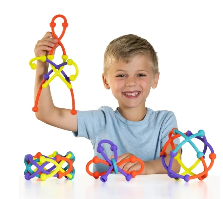 Silicone Interlocking Creative Connecting Kit,Building Toy Building Blocks Bars Different Shape Educational Construction Engineering Set 3D Puzzle, Interlocking Creative Connecting Kit, Great STEM Toy for Both Boys and Girls